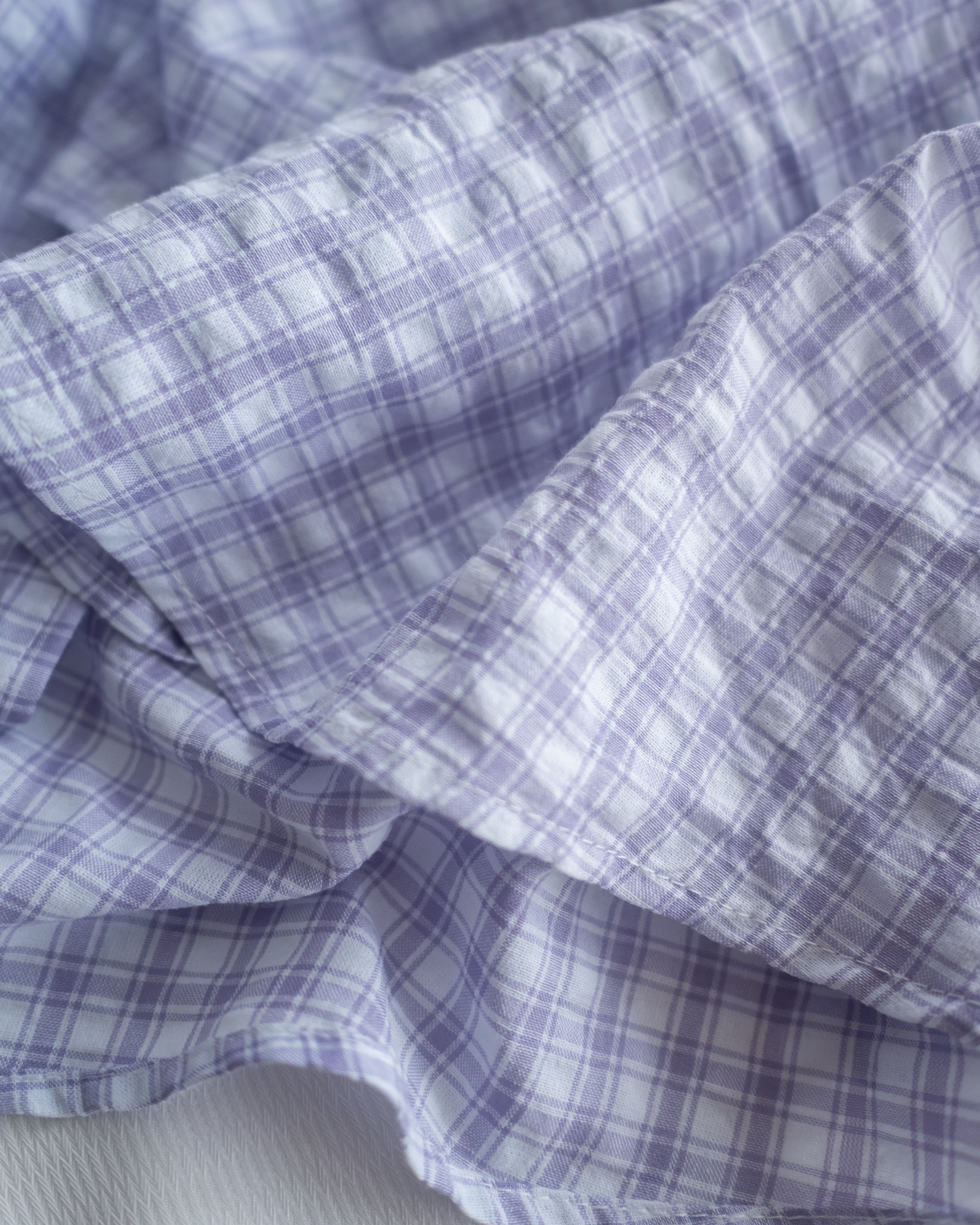 Lavender Check Dress 薰衣草高腰壓褶格紋連身裙/DS1158