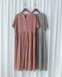 Rhombus Dress 輕復古菱格紋修腰連身裙/ DS1160