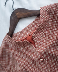Rhombus Dress 輕復古菱格紋修腰連身裙/ DS1160