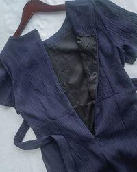 Side Slit Dress 車褶腰身綁帶開衩直身連身裙/ DS1161