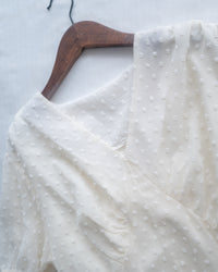 French Dot Wrap Dress 法式點點雪紡繫帶 V 領連身裙/DS1165