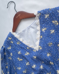 Lace Floral Dress 法式蕾絲 V 領碎花層次連身裙/DS1175