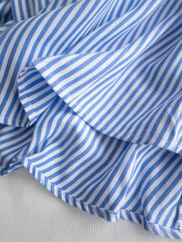 Striped Shirt Dress 藍白拼接直條紋恤衫連身裙/DS1168