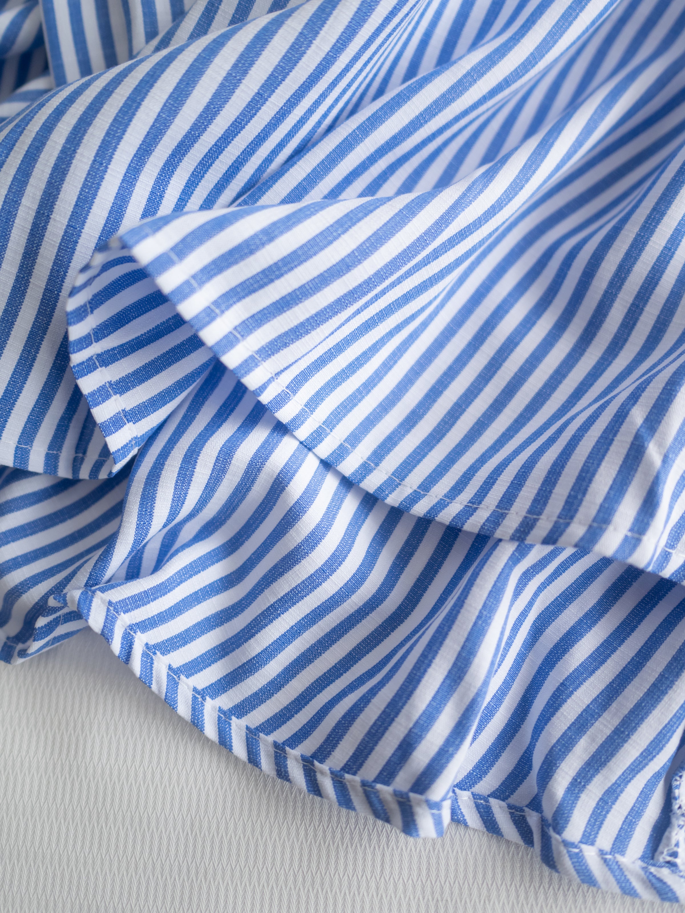 Striped Shirt Dress 藍白拼接直條紋恤衫連身裙/DS1168
