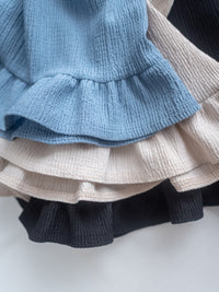 Ruffle End Dress 細緻壓紋細荷葉點綴舒適連身裙/DS1169