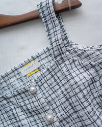 Tweed Pearl Set 小香風珍珠扣格紋兩件套/SE8120