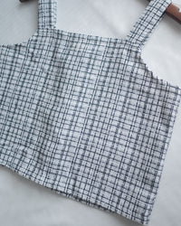 Tweed Pearl Set 小香風珍珠扣格紋兩件套/SE8120