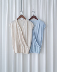 Wrap V-Neck Knit  疊領口 V 領針織小袖上衣/TP9238
