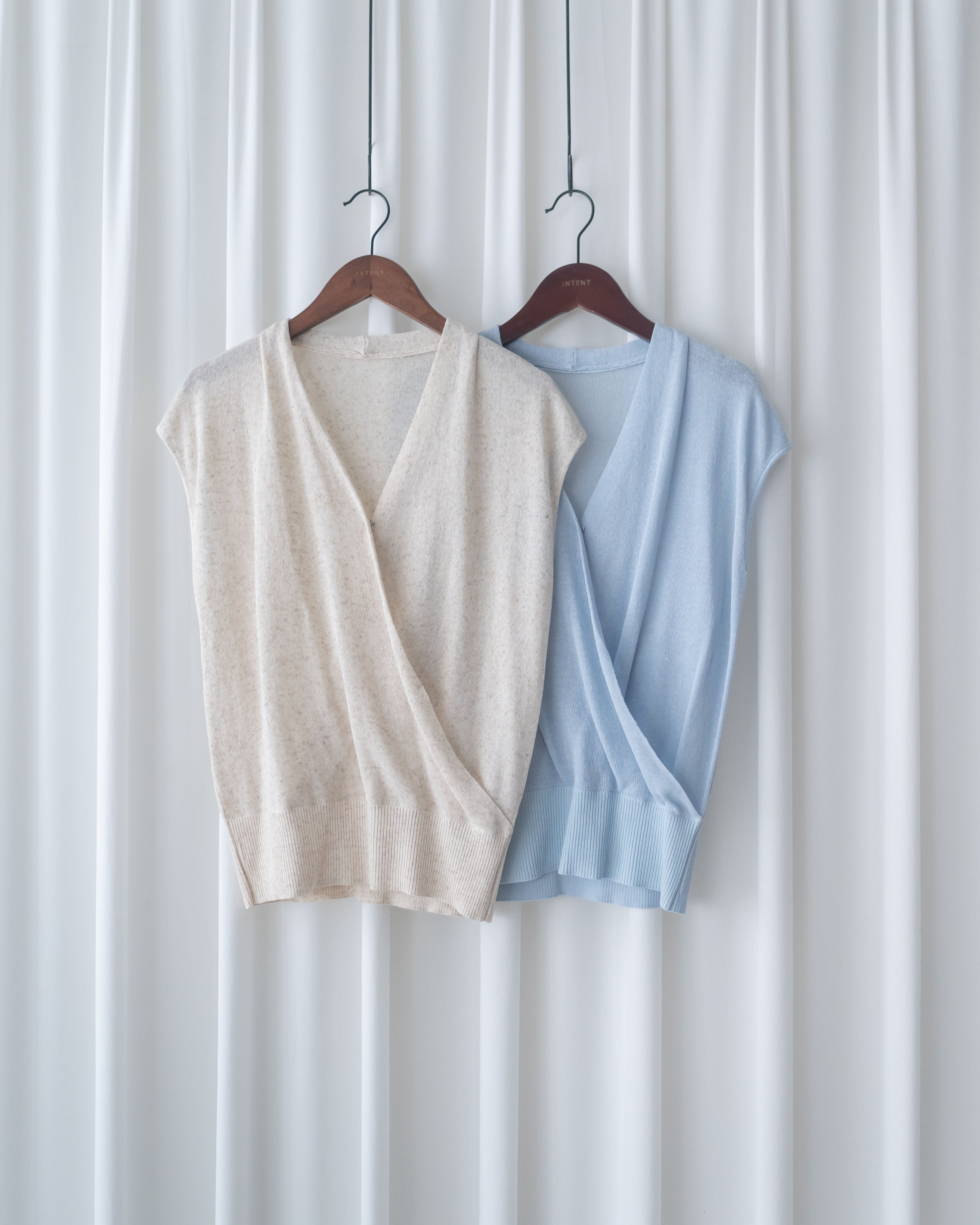 Wrap V-Neck Knit  疊領口 V 領針織小袖上衣/TP9238