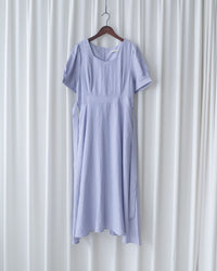 Square Neck Lavender Dress 方領綁帶薰衣草修腰連身裙/DS1172