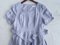 Square Neck Lavender Dress 方領綁帶薰衣草修腰連身裙/DS1172