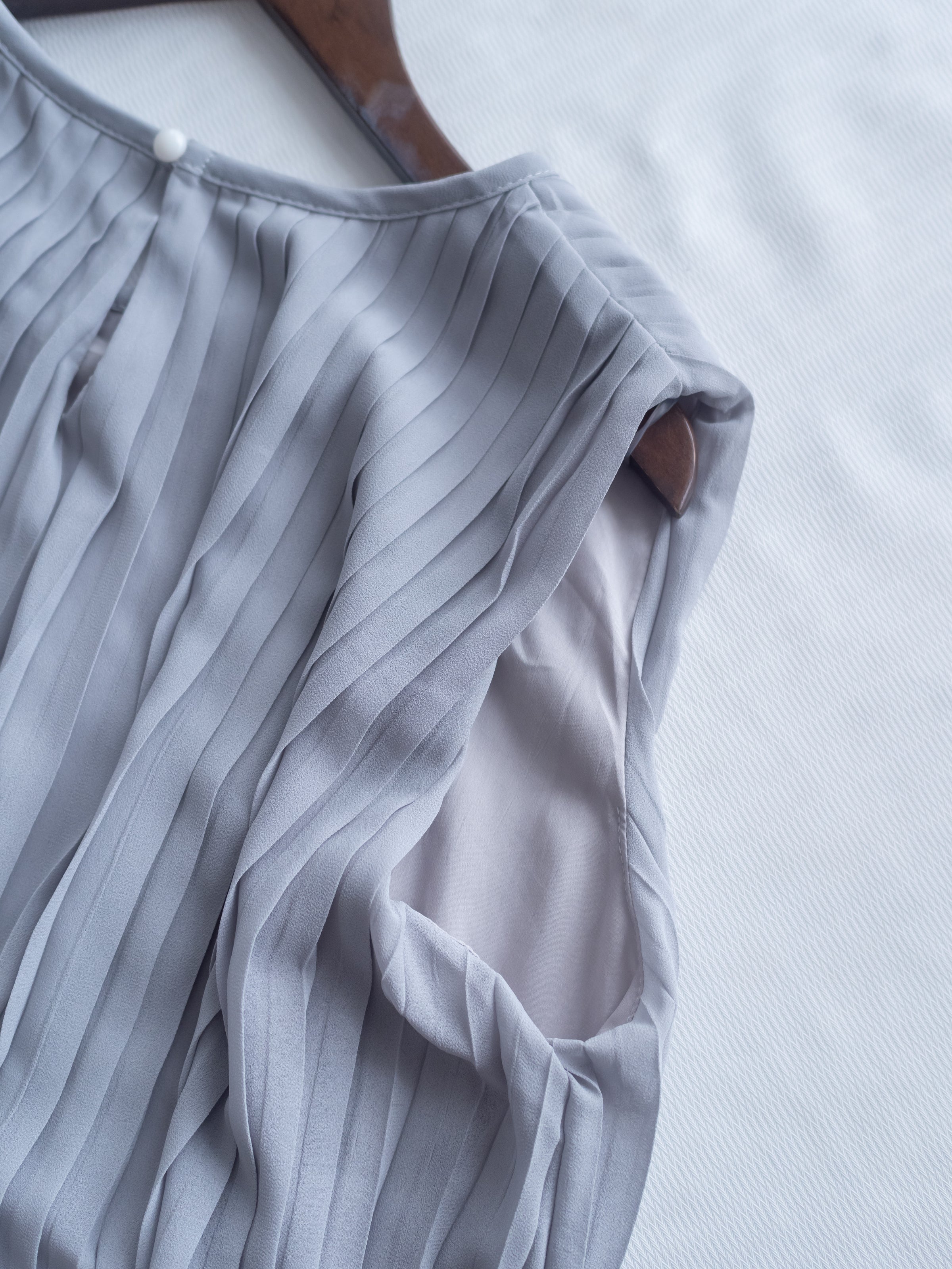 Pleated Sleeveless Dress 法式飄逸壓褶綁帶連身裙/DS1173