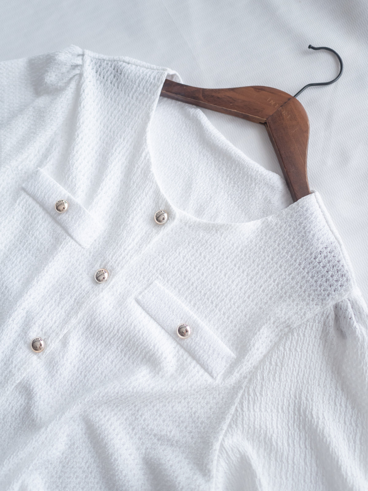 Tweed Cardigan 法式小香風金扣短袖上衣/ BU9152