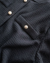 Tweed Cardigan 法式小香風金扣短袖上衣/ BU9152
