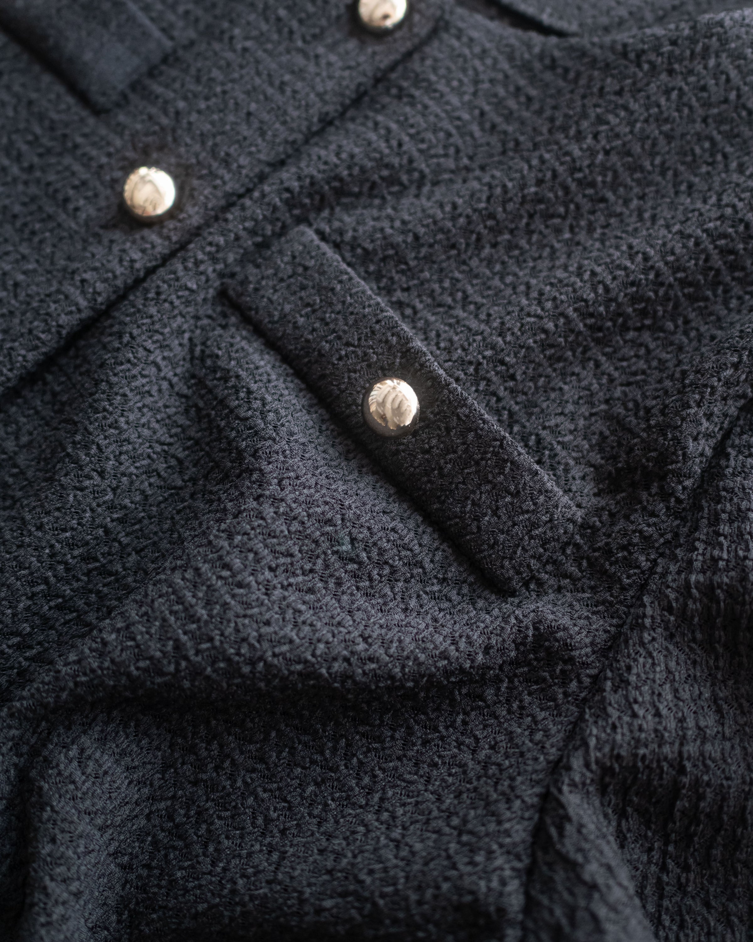 Tweed Cardigan 法式小香風金扣短袖上衣/ BU9152