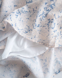 Floral line Dress 線條青花印花弧腰線連身裙/ DS1171