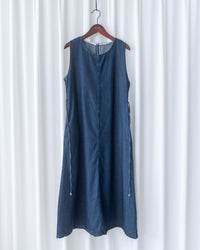 Denim Vest Dress 前中線綁帶牛仔背心裙/ DS1174