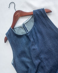 Denim Vest Dress 前中線綁帶牛仔背心裙/ DS1174