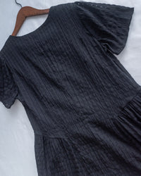 Tonal Check Dress 編織提花拼接側傘形連身裙/ DS1177