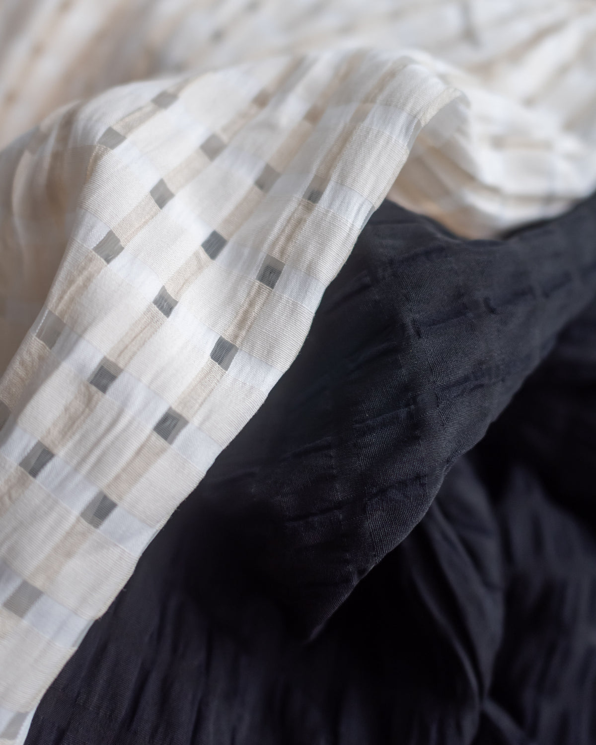 Tonal Check Dress 編織提花拼接側傘形連身裙/ DS1177