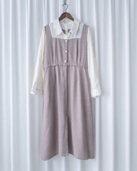 Spliced Mocha Dress 假兩件莫卡拼接恤衫連身裙/ DS1179