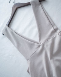 Vest Dress 法式V形粗帶彈性傘形連身裙/ DS1178