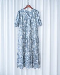 Shadow Chiffon Dress 疊領口影子印花雪紡連身裙/ DS1180