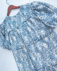 Shadow Chiffon Dress 疊領口影子印花雪紡連身裙/ DS1180