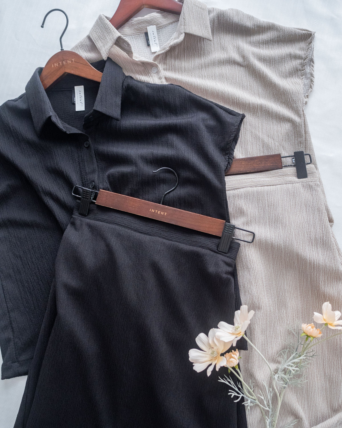 Hailey Skirt Set 防皺彈性恤衫彈性直裙套裝/ SE8122