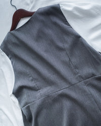 Spliced Shirt Dress 仿內搭恤衫小V領口修腰連身裙/ DS1183