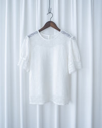 Lace Blouse 精緻蕾絲平領全裡布上衣/ TP9241