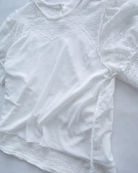 Lace Blouse 精緻蕾絲平領全裡布上衣/ TP9241