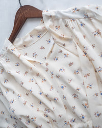 Scarf Floral Dress 飄帶花邊袖印花連身裙/ DS1189