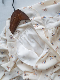 Scarf Floral Dress 飄帶花邊袖印花連身裙/ DS1189