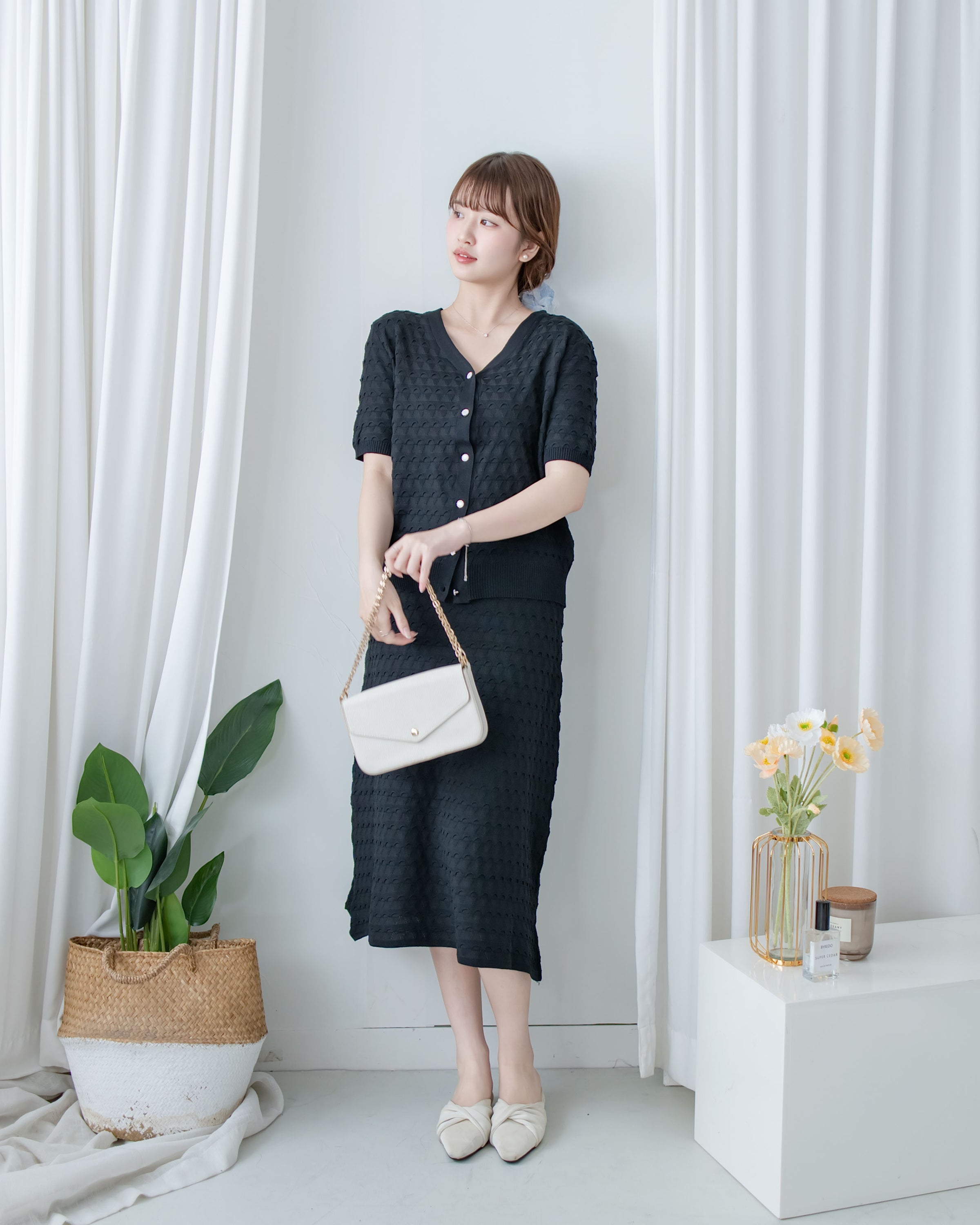 Geometric Knit Set 精緻百搭幾何織紋針織套裝/ SE8111