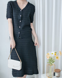 Geometric Knit Set 精緻百搭幾何織紋針織套裝/ SE8111