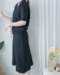 Geometric Knit Set 精緻百搭幾何織紋針織套裝/ SE8111