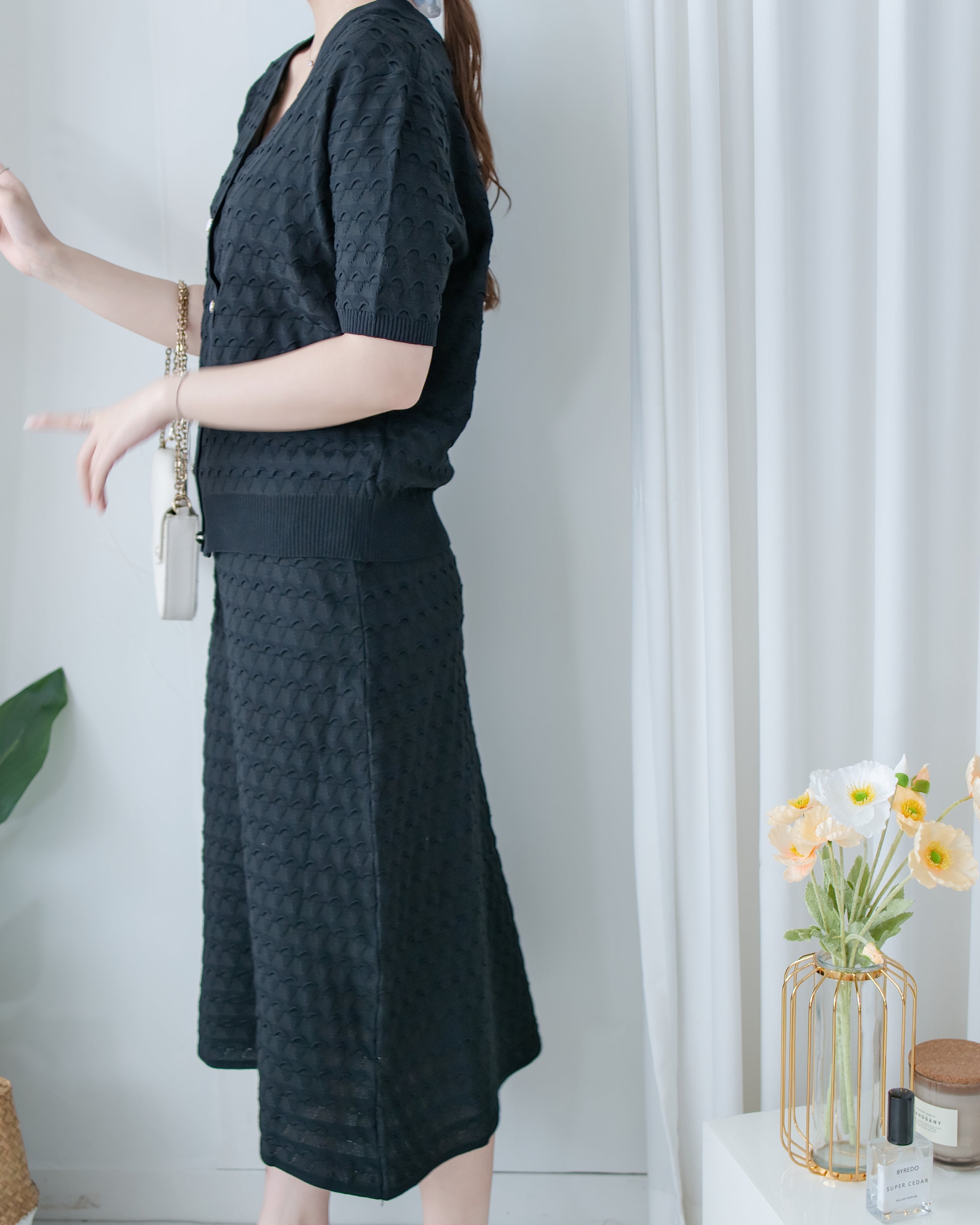 Geometric Knit Set 精緻百搭幾何織紋針織套裝/ SE8111