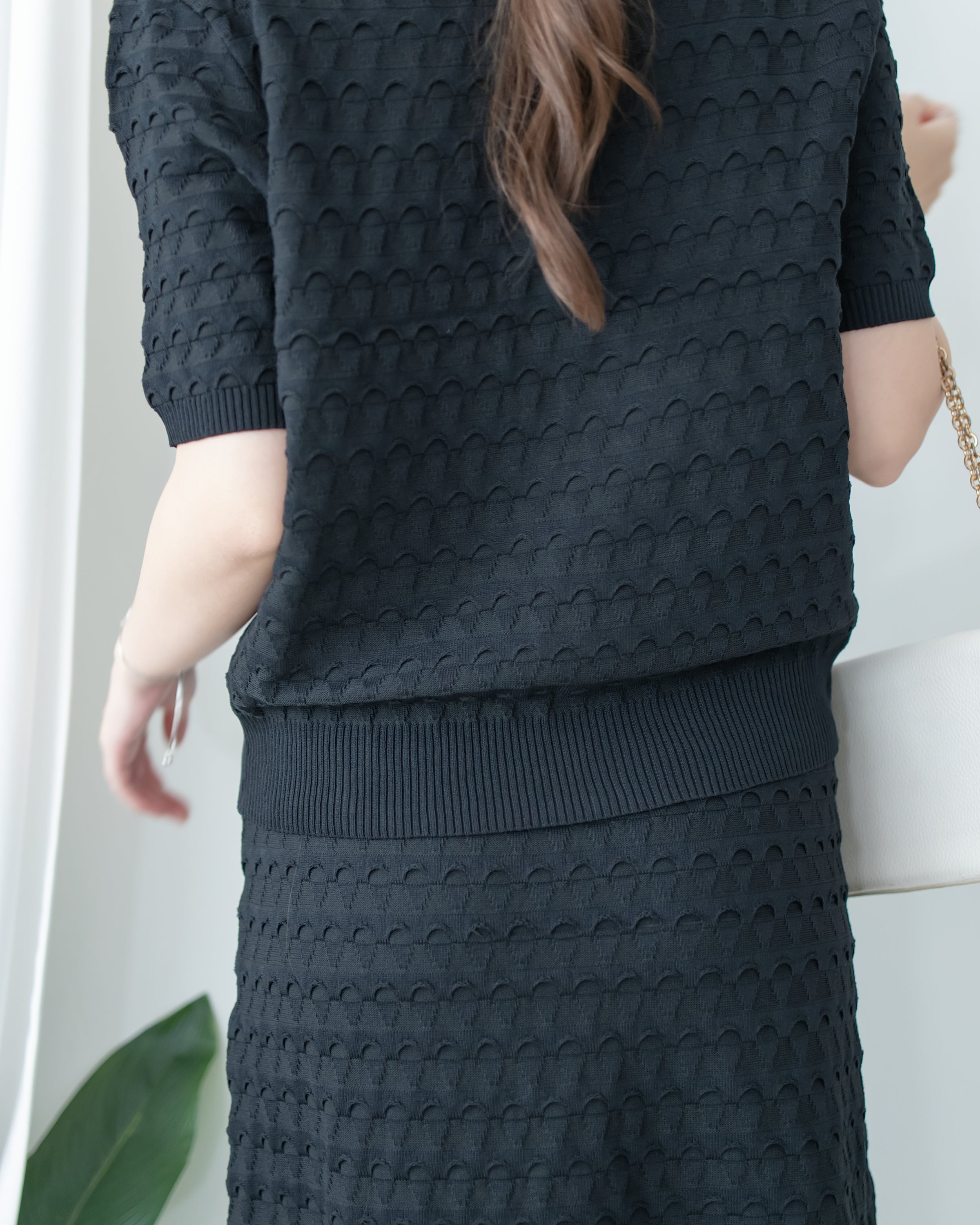 Geometric Knit Set 精緻百搭幾何織紋針織套裝/ SE8111