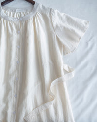Round Neck Dress 質感中排鈕氣質傘袖長裙 / DS1185 (Pre-order)
