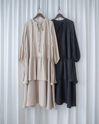 Ribbon Layers Dress  綁帶圓漫飄逸層次連身裙/ DS1188