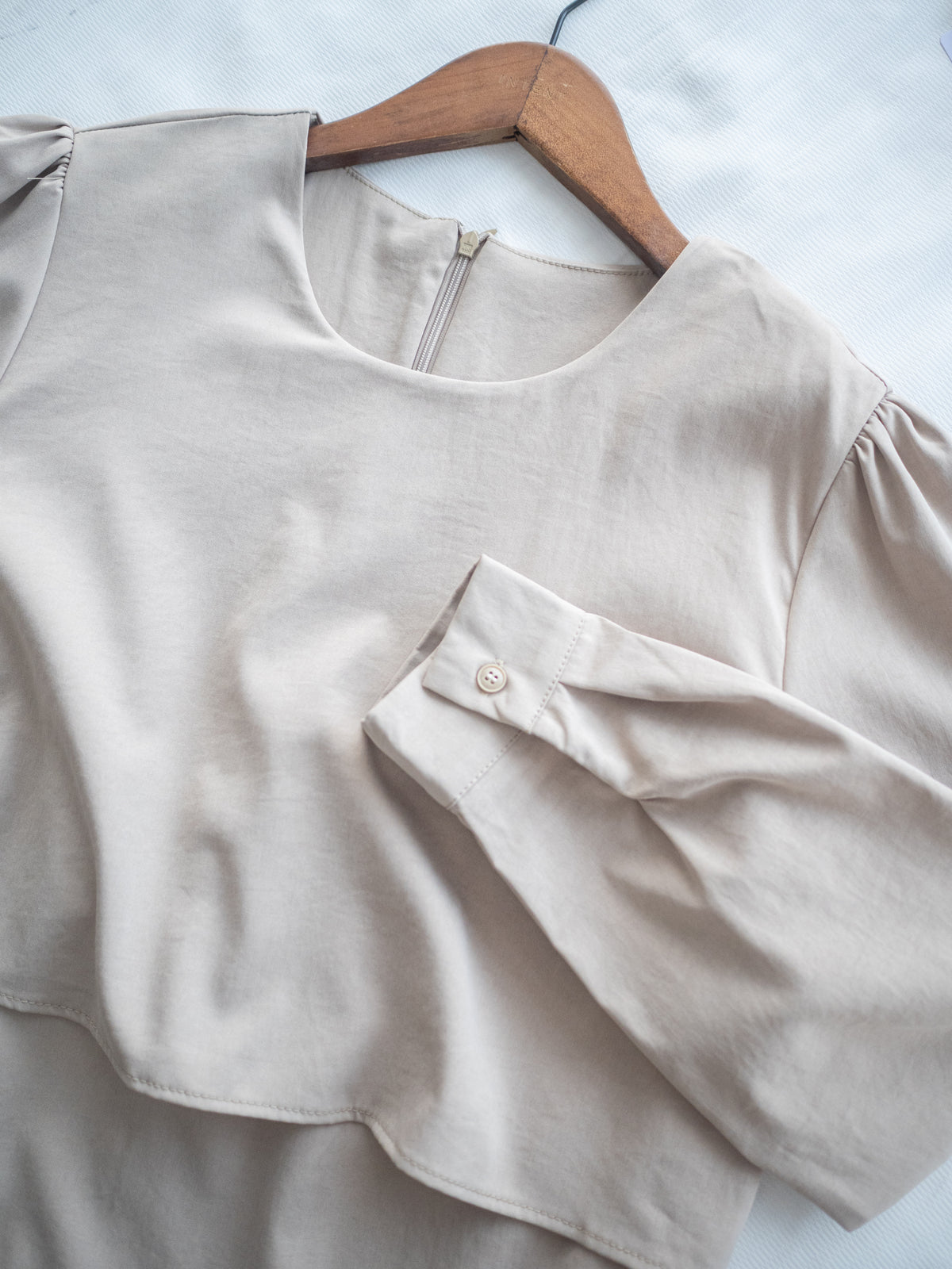 Shirt Cuff Dress 仿恤衫配傘裙假兩件綁帶連身裙/SE8123