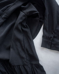 Shirt Cuff Dress 仿恤衫配傘裙假兩件綁帶連身裙/SE8123