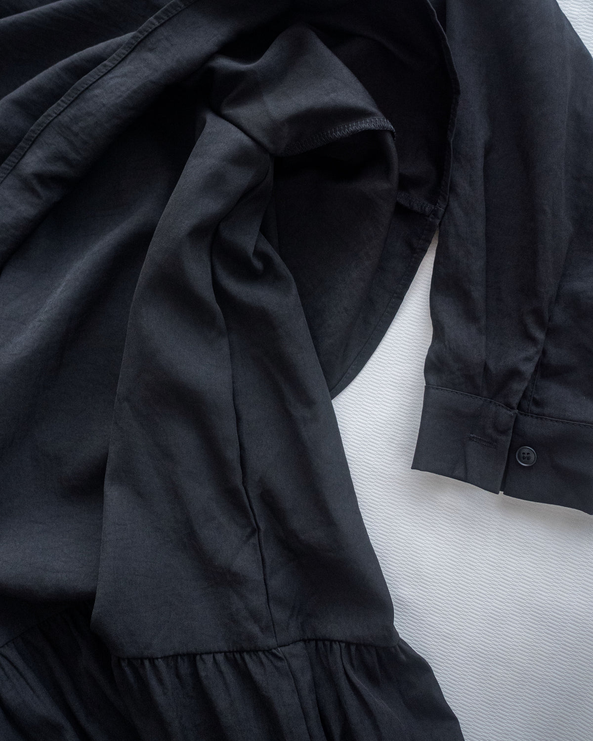 Shirt Cuff Dress 仿恤衫配傘裙假兩件綁帶連身裙/SE8123