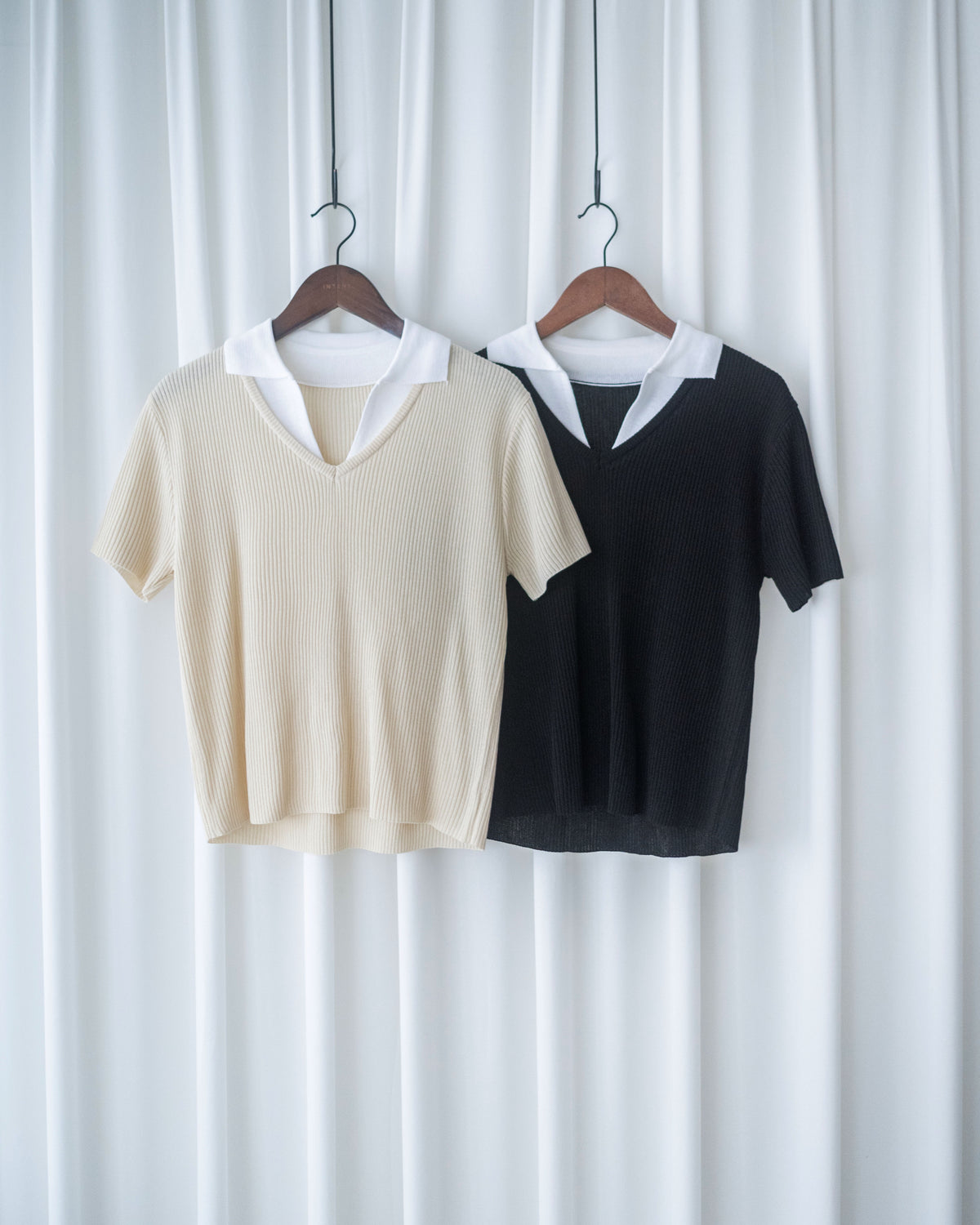 Spliced Knit Top 假兩件立體直紋針織上衣/ TP9243