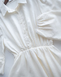 Shirt Dress 知性翻領橡筋腰線微絨連衣裙/ DS1195