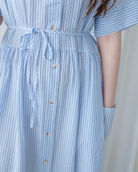 [Limited Restock] Stripe Dress 隨性條紋恤衫修腰連身裙/ DS1108