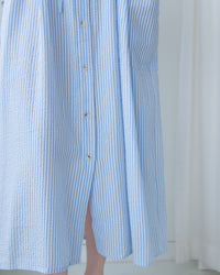[Limited Restock] Stripe Dress 隨性條紋恤衫修腰連身裙/ DS1108