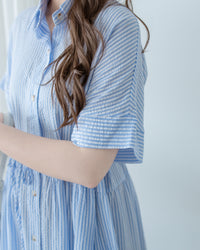 [Limited Restock] Stripe Dress 隨性條紋恤衫修腰連身裙/ DS1108