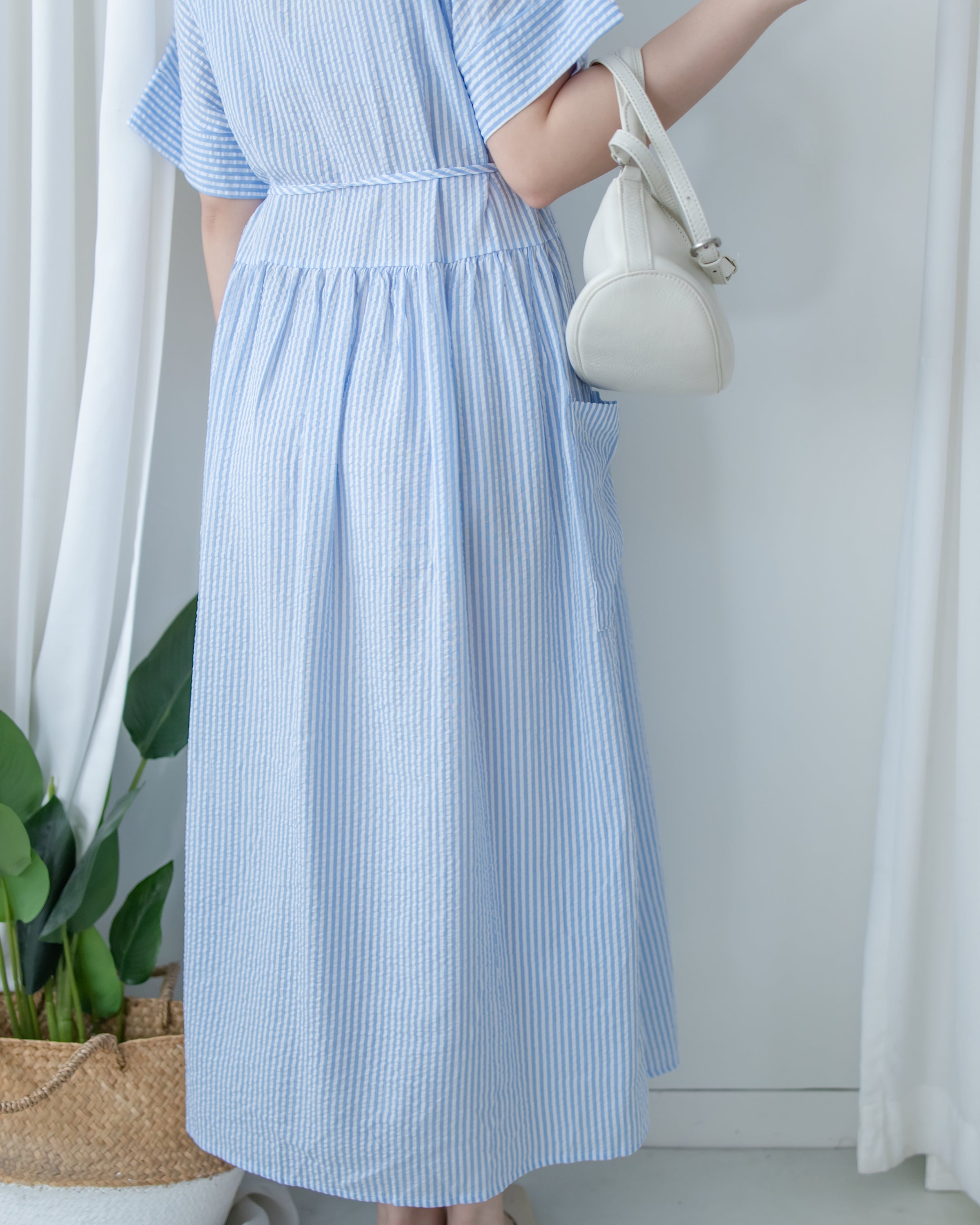 [Limited Restock] Stripe Dress 隨性條紋恤衫修腰連身裙/ DS1108